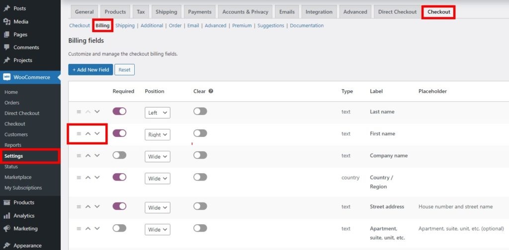 reordonați câmpurile de finalizare a comenzii schimbați butonul de plasare a comenzii în woocommerce