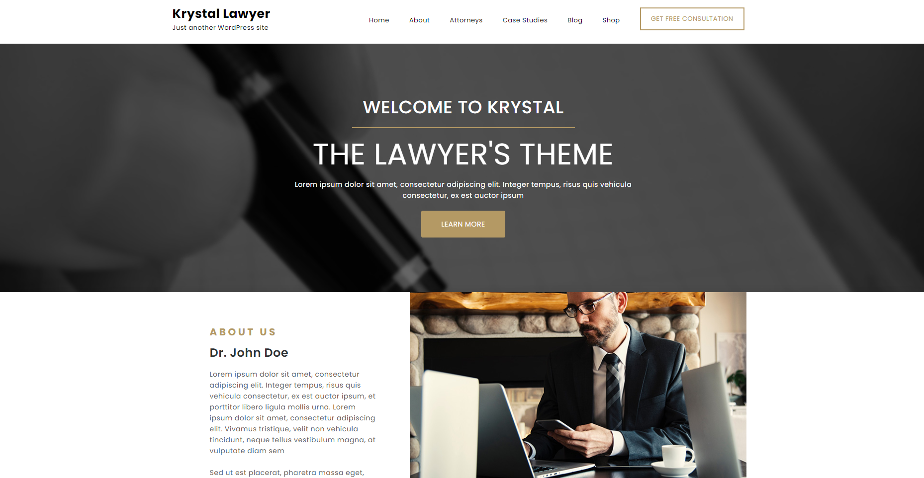 Krystal Lawyer - melhores temas de wordpress de advogado grátis