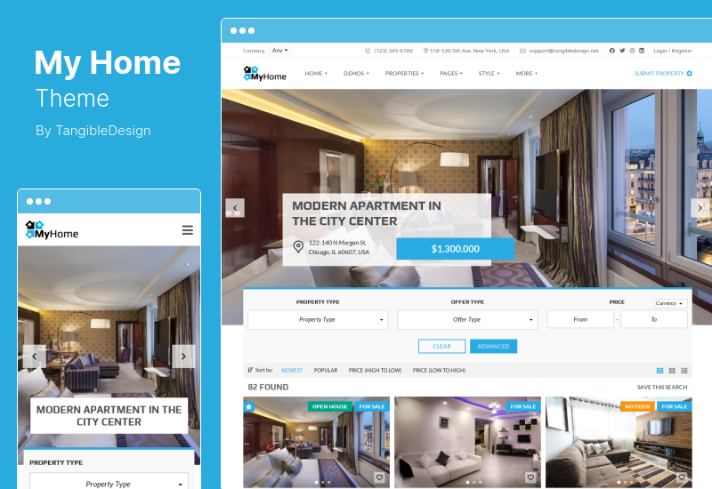 موضوع MyHome - سمة WordPress للعقارات