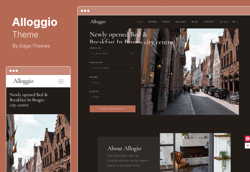 Alloggio Theme - سمة WordPress لحجز الفنادق