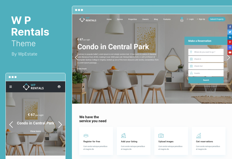 WP Rentals Theme - Pemesanan Akomodasi Tema WordPress