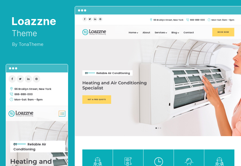 Tema Loazzne - Tema WordPress de Serviços de Ar Condicionado