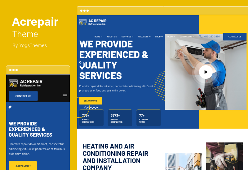 Tema Acrepair - Tema WordPress de Serviços de Ar Condicionado