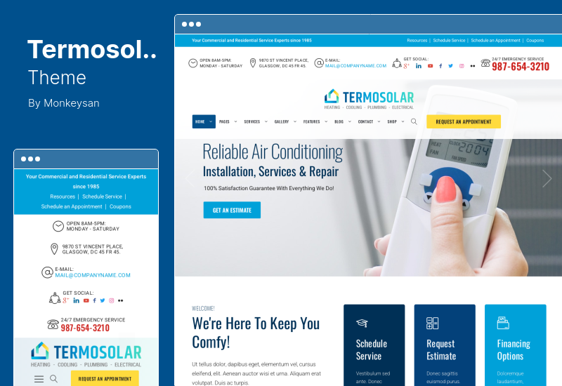 Tema Termosolar - Tema WordPress para Servicios de Mantenimiento