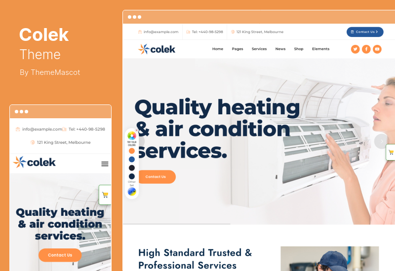 Colek 主題 - 空調和暖氣 WordPress 主題