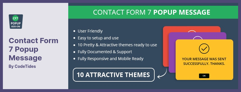 Formularul de contact 7 Plugin pentru mesaje pop-up - Un supliment pentru Formularul de contact 7