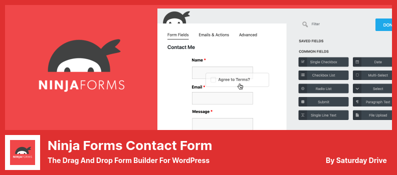 Ninja Forms Contact Form Plugin - WordPress 的拖放表单生成器