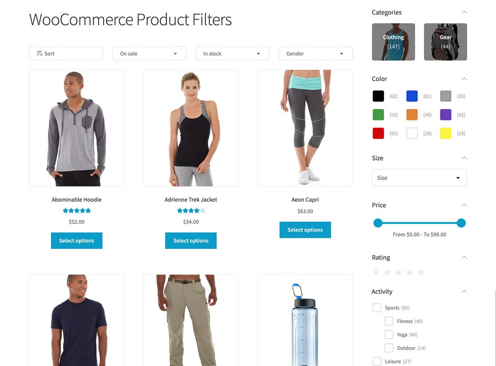 Filtre de produse WooCommerce