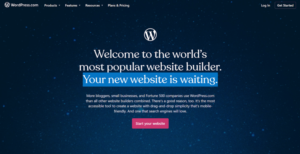 homepage di wordpress