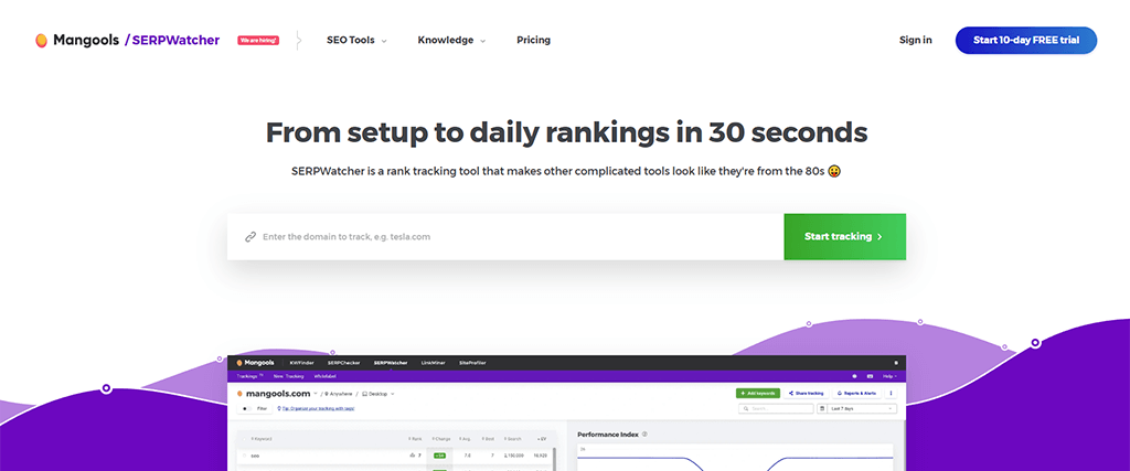 Mangools serpwatcher Alat Pelacakan SERP Terbaik