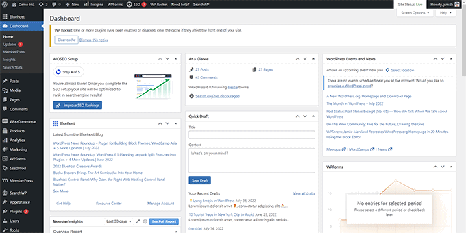 Cluttered WordPress admin area