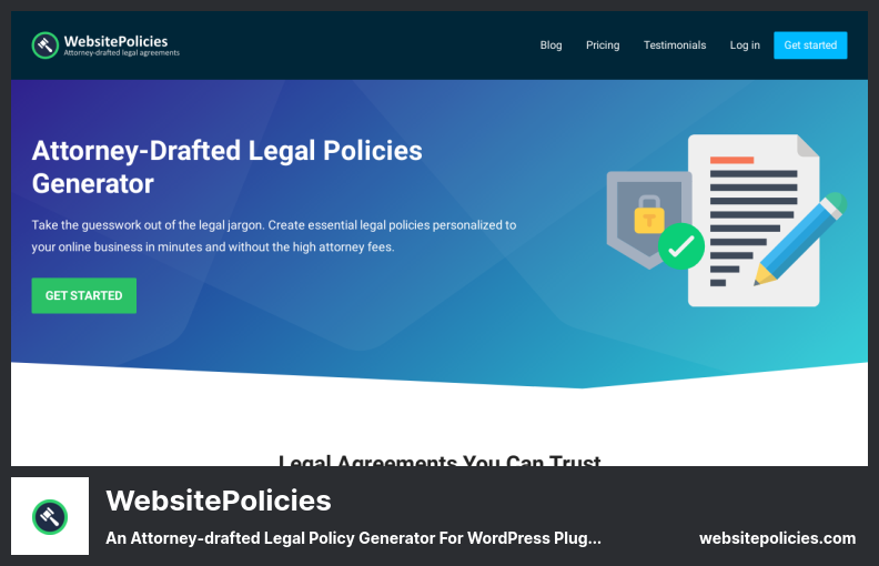 WebsitePolicies Plugin - 律師起草的 WordPress 插件法律政策生成器