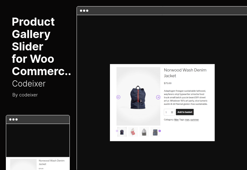 Curseur de galerie de produits pour WooCommerce Plugin - Un curseur de galerie de produits pour WooCommerce