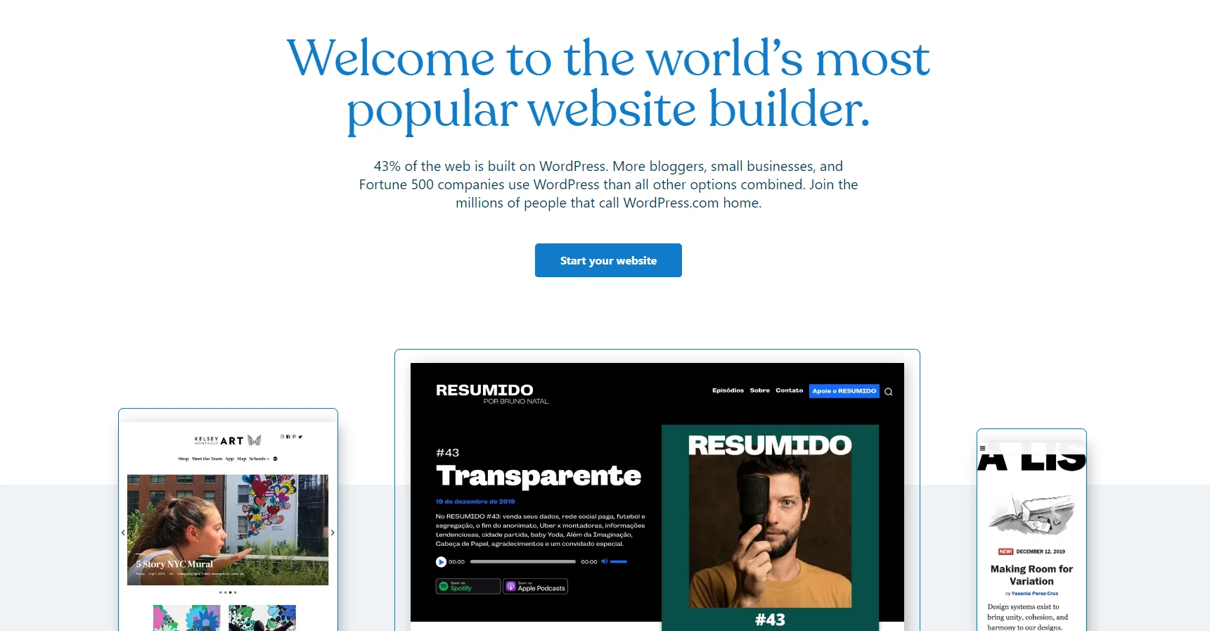 mejores creadores de sitios web personales - WordPress.com