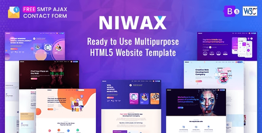 Niwax - 多目的クリエイティブ エージェンシーのウェブサイト テンプレート