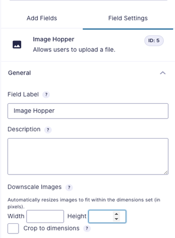 pda-image-hopper-field 设置