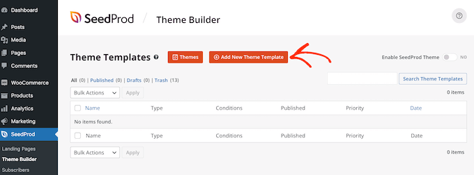 The SeedProd theme builder