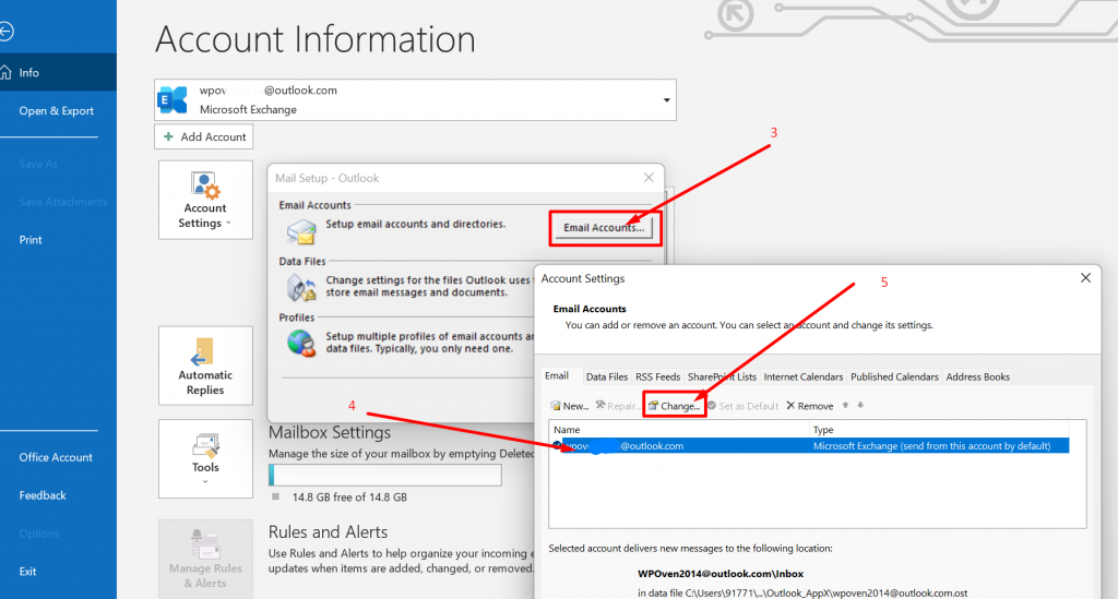 Setting up outlook SMTP server for sending emails