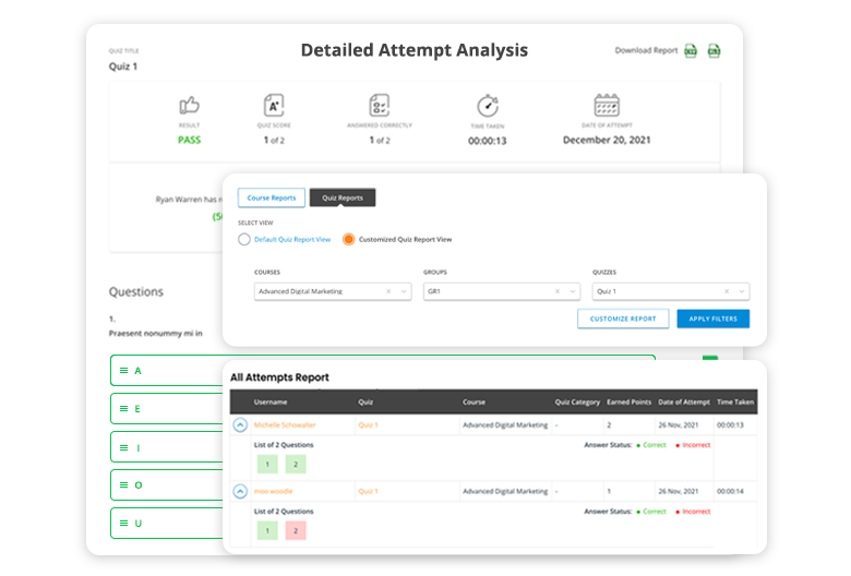 quiz-attempt-analysis-reports-in-wisdm-reports for-learndash