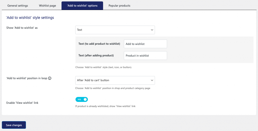 ajouter aux options de la liste de souhaits