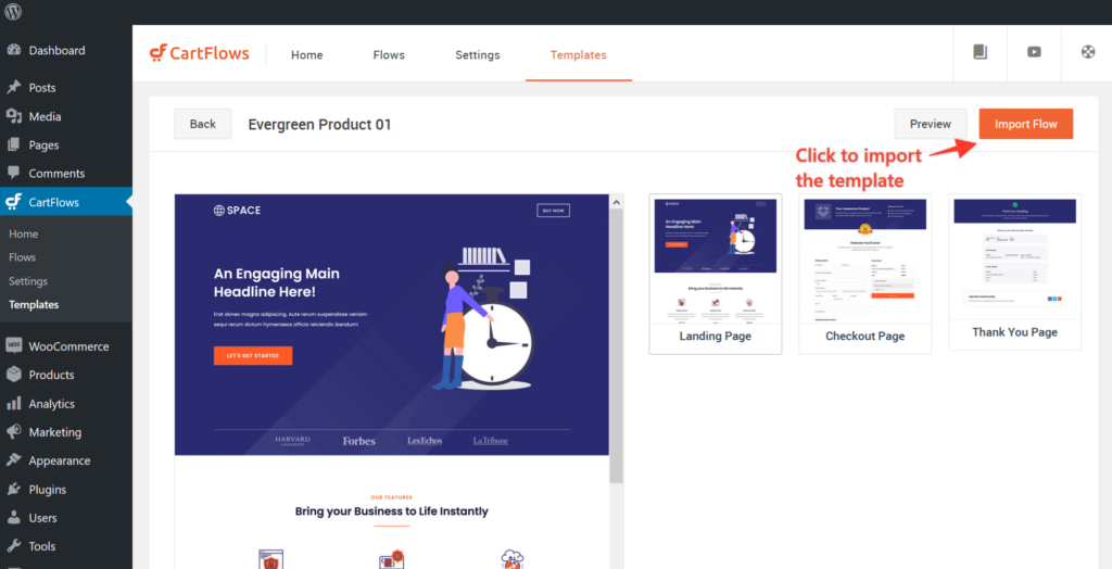 Cara Mengimpor Template Siap Pakai untuk Alur dan Langkah di CartFlows - 5b