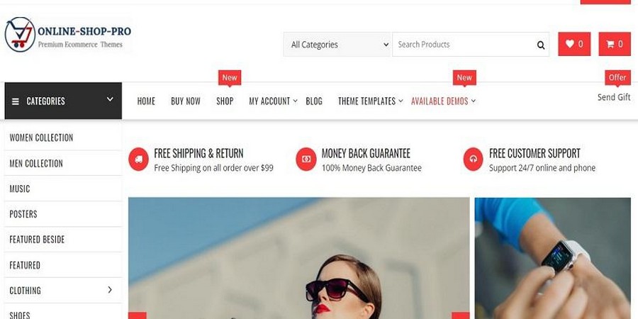 متجر عبر الإنترنت Pro Premium WooCommerce Theme