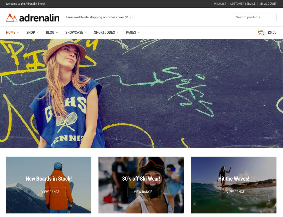 Adrenalin WooCommerce theme