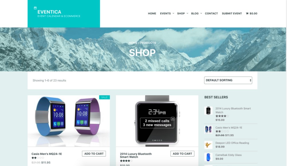 موضوع Eventica WooCommerce