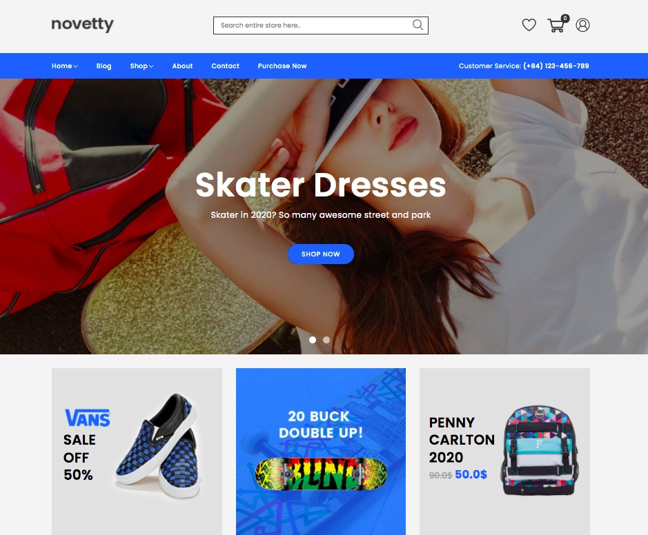 Tema WooCommerce Premium di Novetty