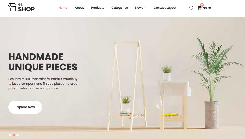 Tema WooCommerce premium de GB Shopping