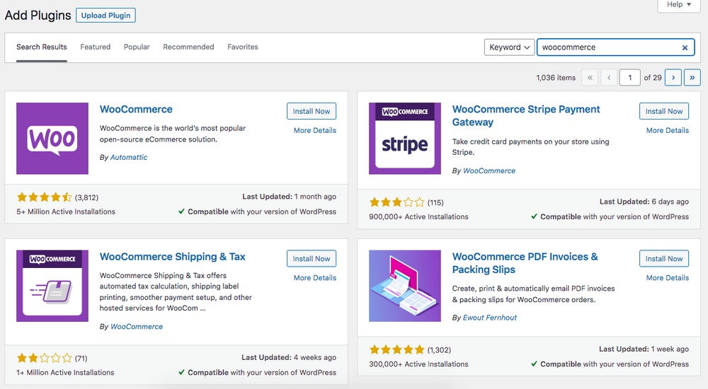 Installa il plugin WooCommerce WordPress