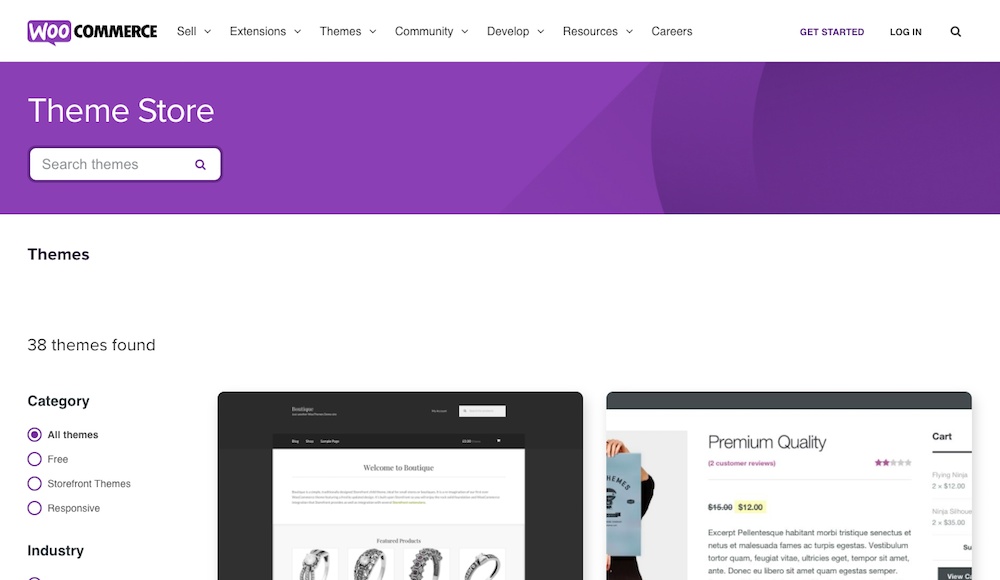 หน้าร้านค้าธีม WooCommerce