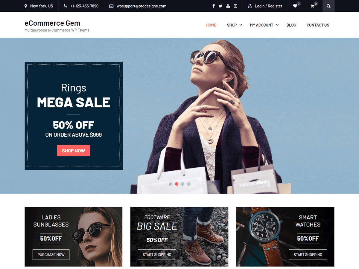 eCommerce Gem di ProDesigns demo