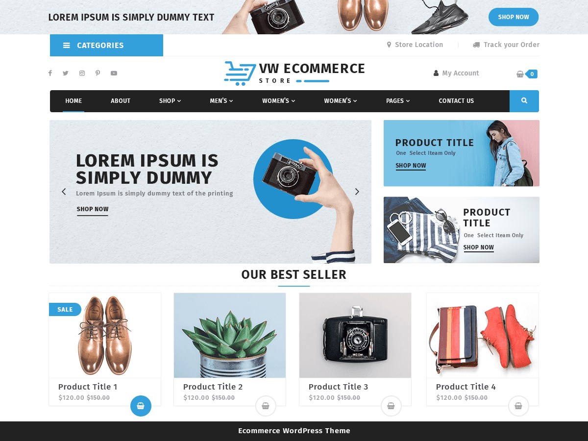 VW Ecommerce Store โดยการสาธิตของ VW THEMES