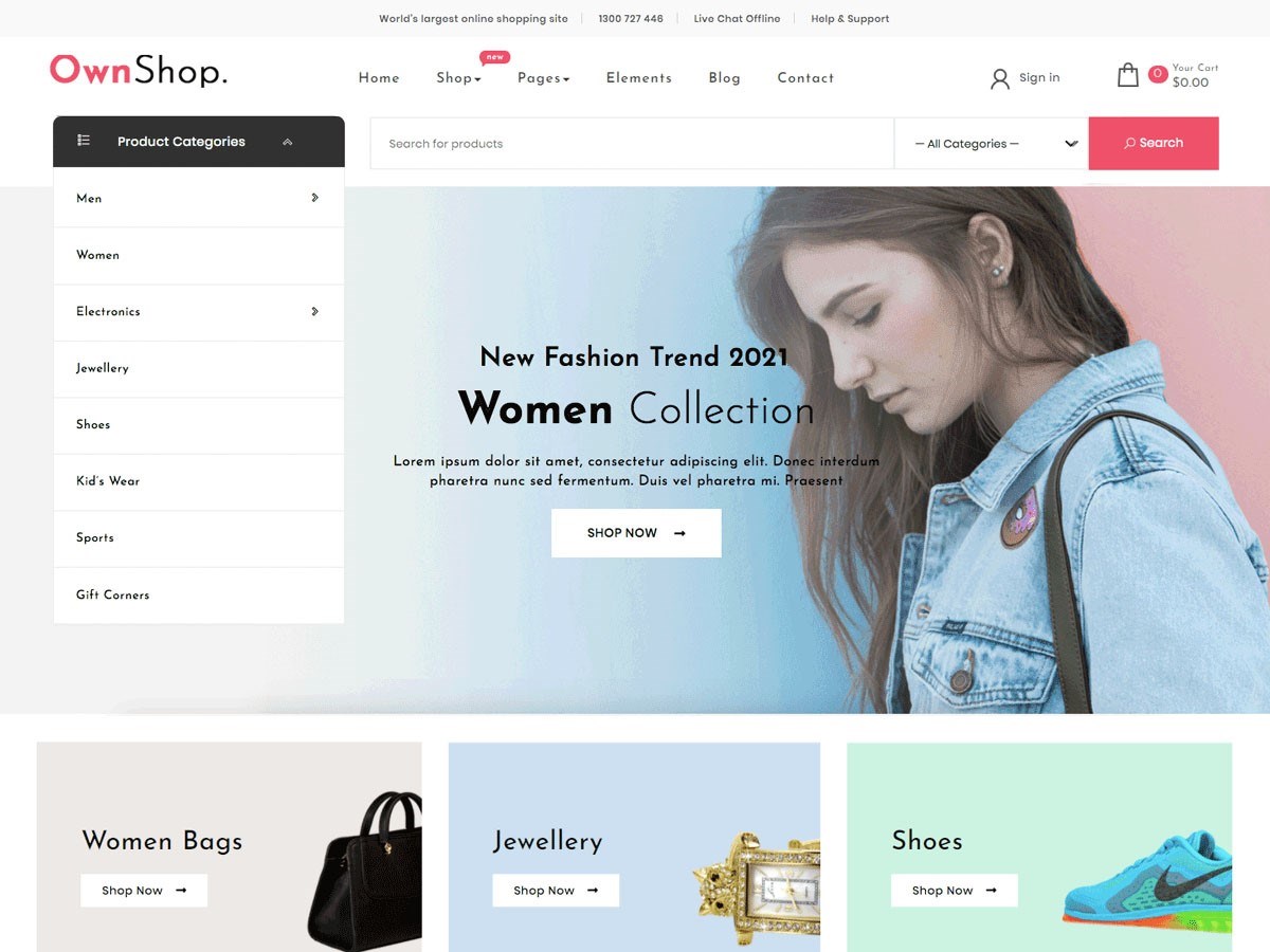 Eigene Demo von Shop By spiraclethemes