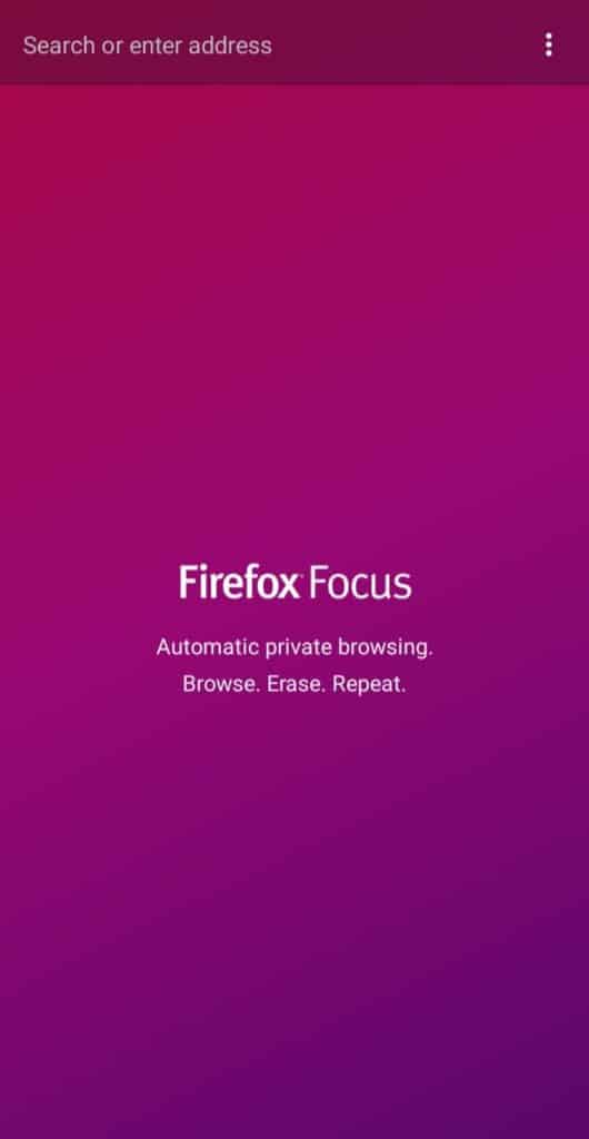 Firefox フォーカス インターフェイス