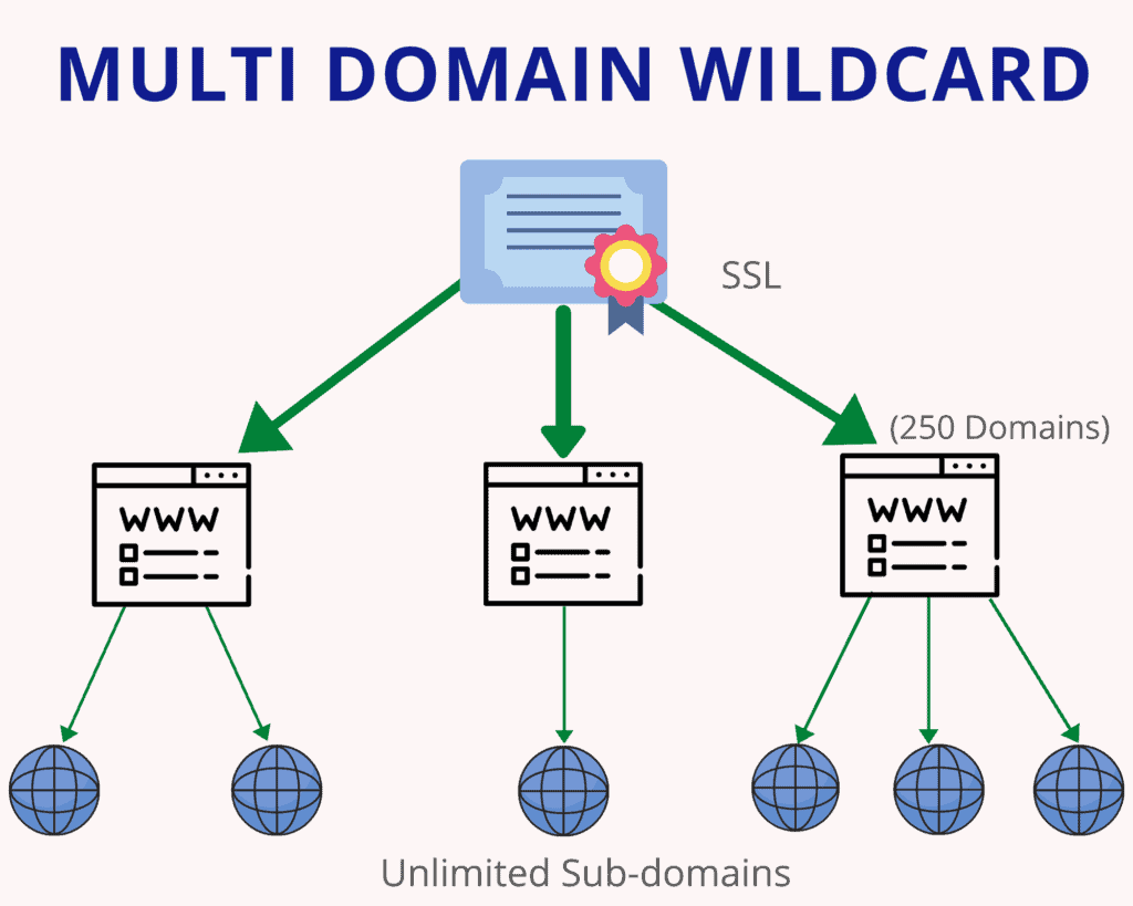 หลายโดเมน wildcard ssl