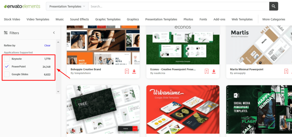 Șabloane de prezentare Envato Elements