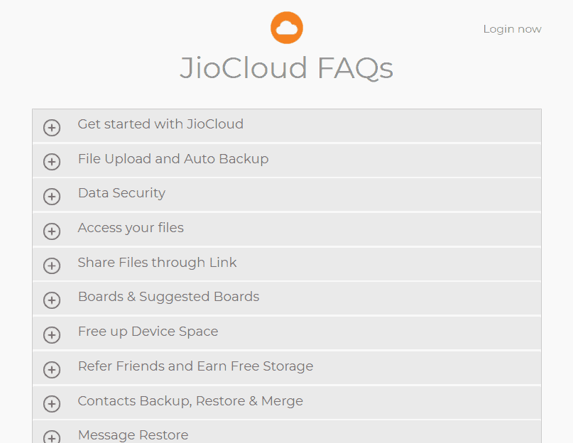 FAQ Jio Cloud