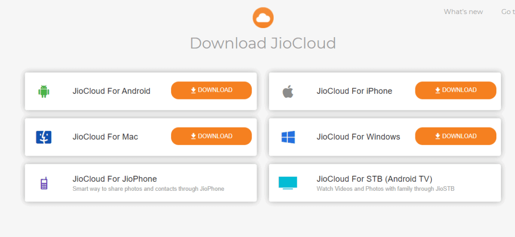 Aplicativos JioCloud