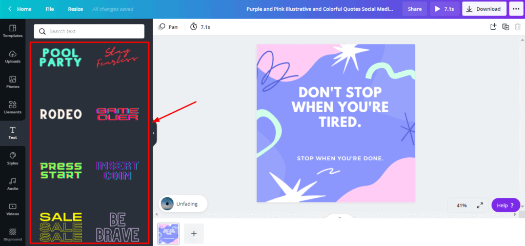 Modèles de police Canva Pro