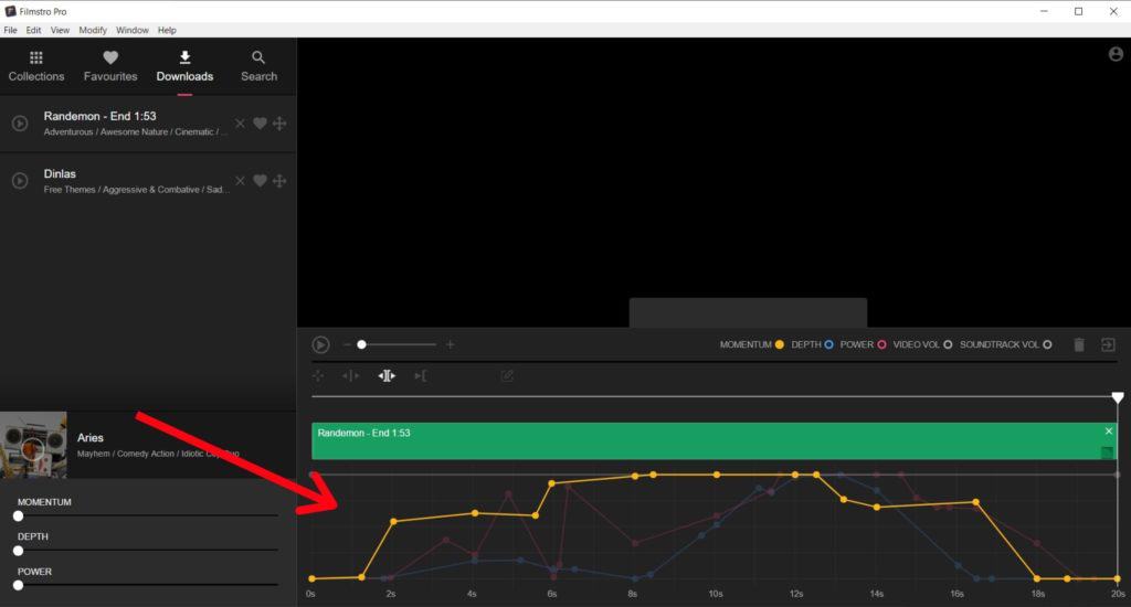 Editor de gráfico de quadro-chave Filmstro