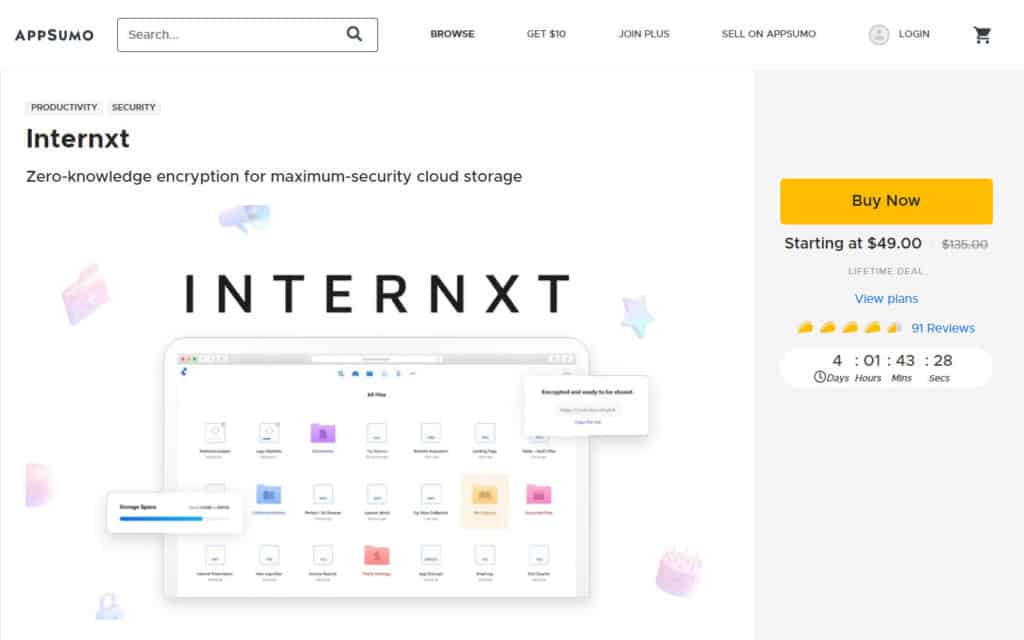 Internxt AppSumo ดีล