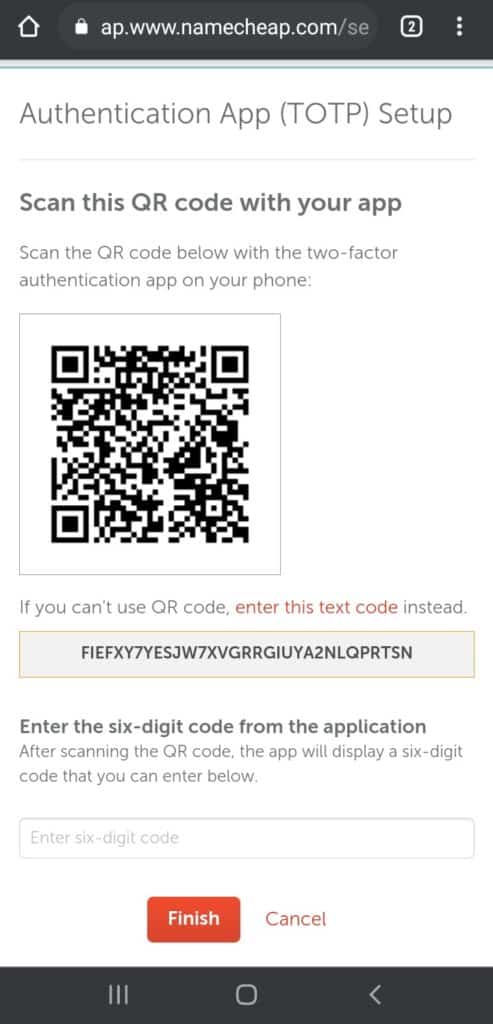 Namecheap で 2FA を有効にする