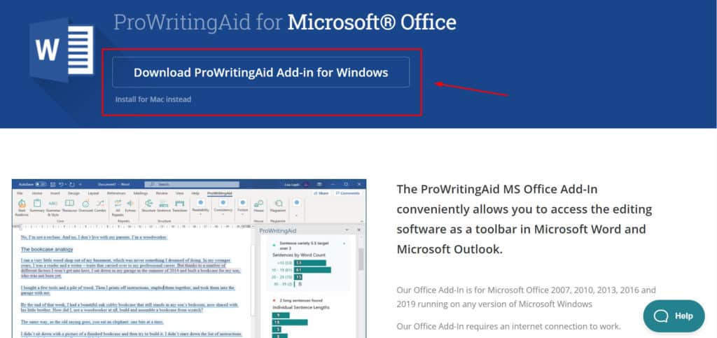 ProWritingAid MS-Office-Integration