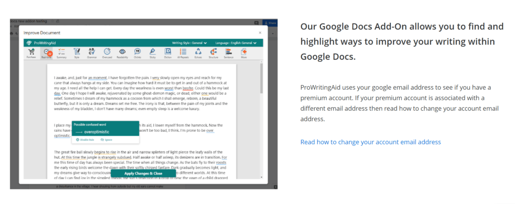 ProWriitingAid Google Docs-Add-on