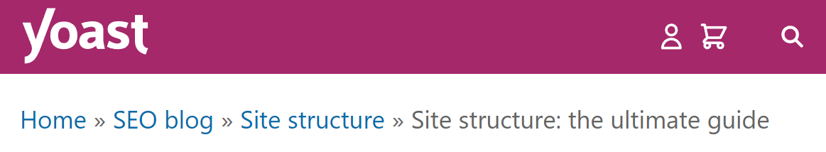 Yoast ページのブレッドクラムの例