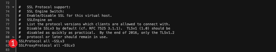 TLS 1.0 および 1.1 が有効になっている