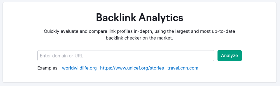 Semrush バックリンク分析ツール。