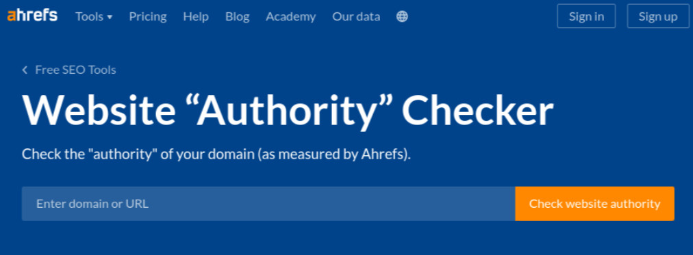 SEO リンクを監視するための Website Authority Checker ツール。